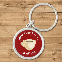Nyckelkedja för kaffe Kopp Rund Silverfärgad Nyckelring