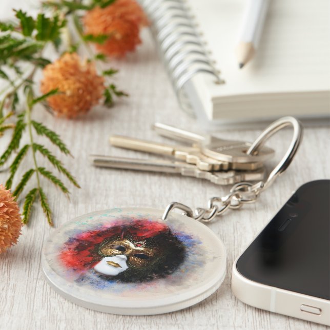 Nyckelkedja för karnivalsmask för elegant - tidrap (Högra Framsidan)