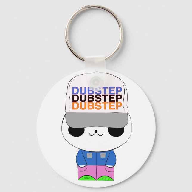 Nyckelkedja för Kawaii dubstep panda Nyckelring (Framsida)