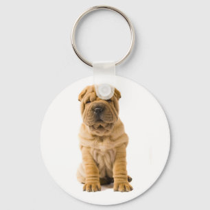 Nyckelkedja för kinesiska shar Pei-valpar i Hund Nyckelring