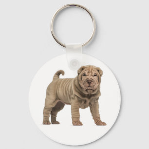 Nyckelkedja för kinesiska shar Pei-valpar i Hund Nyckelring