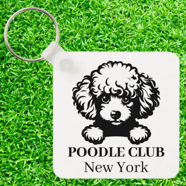 Nyckelkedja för Klubb för tema i pudel Anpassnings Nyckelring (Celebrate your love for poodles with a Custom Club Theme keychain)
