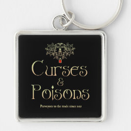 Nyckelkedja för kurser och poloner fyrkantig silverfärgad nyckelring