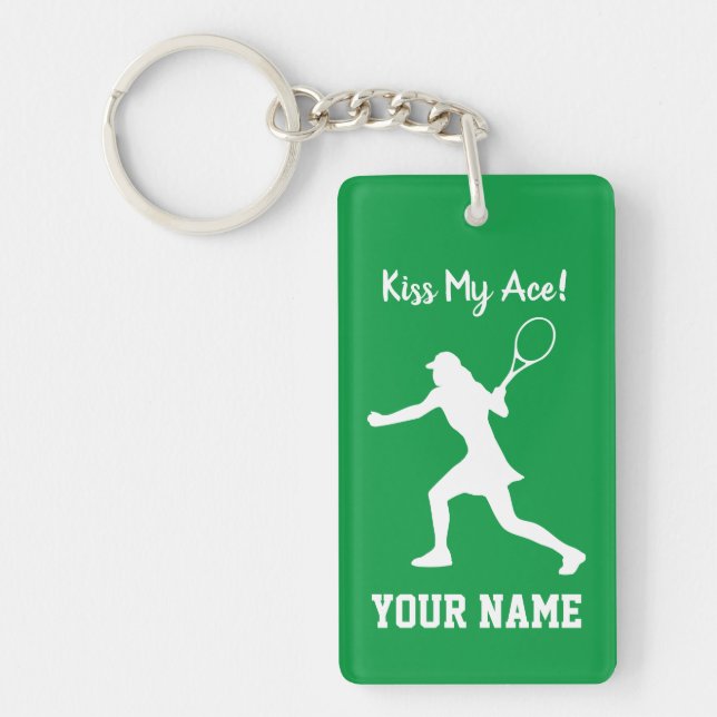 Nyckelkedja för kvinnliga tennisspelare med eget n (Framsidan)