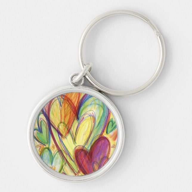 Nyckelkedja för läshörande hörn rund silverfärgad nyckelring (Framsidan)