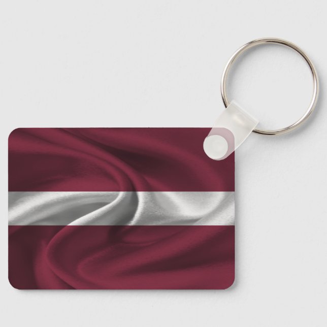 Nyckelkedja för Lettland-Flagga Nyckelring (Framsida)