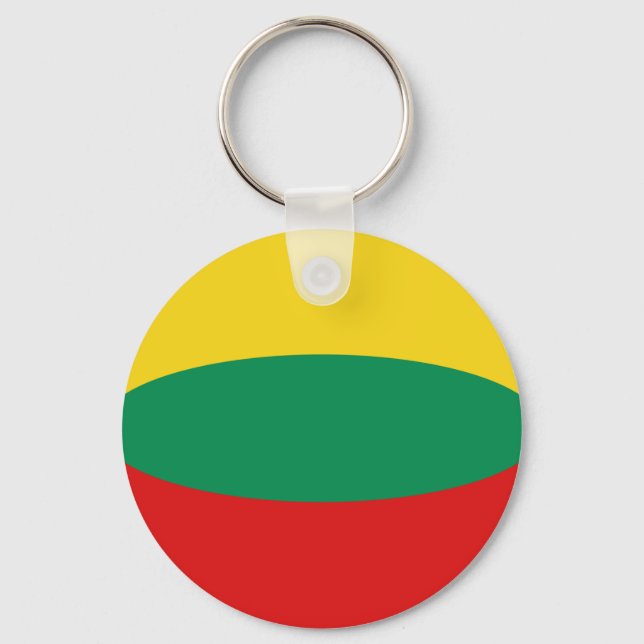 Nyckelkedja för Litauen Fisheye Flagga Nyckelring (Framsida)