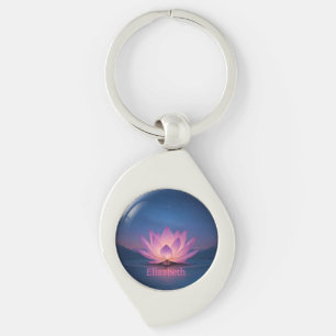 Nyckelkedja för Lotus Glass Sphere - anpassat namn
