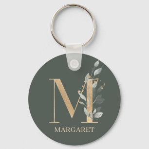Nyckelkedja för M Monogram Blommigt Personlig Nyckelring