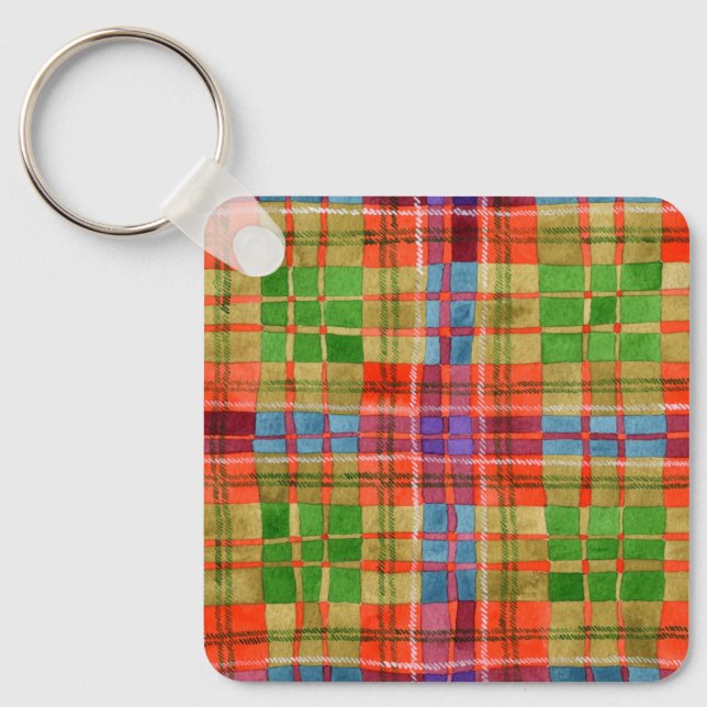 Nyckelkedja för MAC RAE TARTAN Metall Nyckelring (Framsida)