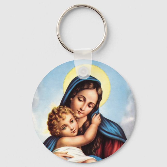 Nyckelkedja för Madonna och Child Nyckelring (Framsida)