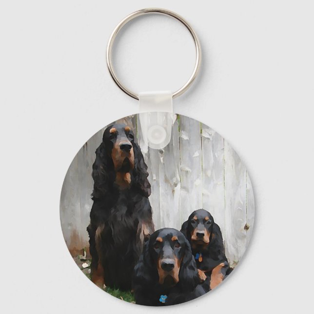 Nyckelkedja för målning av Gordon Setter Generatio Nyckelring (Framsida)