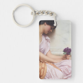 Nyckelkedja för målning av lila-blommor