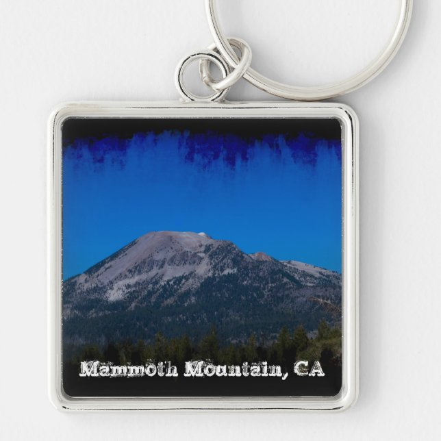 Nyckelkedja för Mammoth Mountain Fyrkantig Silverfärgad Nyckelring (Framsidan)