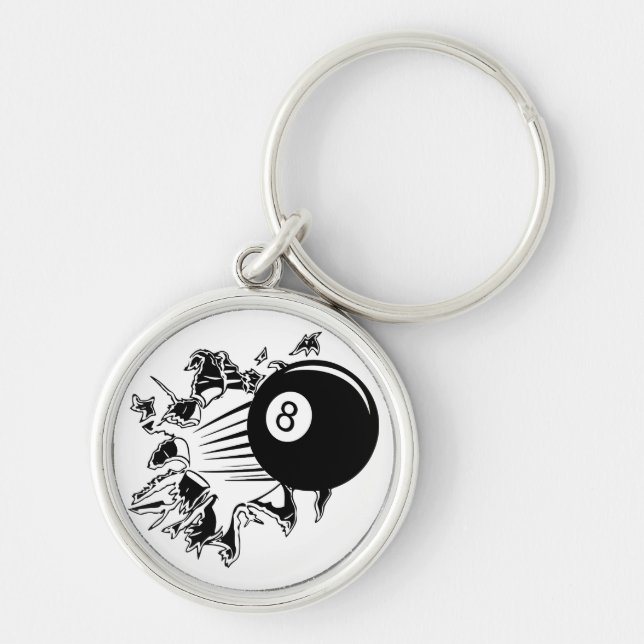 Nyckelkedja för miljarder rund silverfärgad nyckelring (Framsidan)