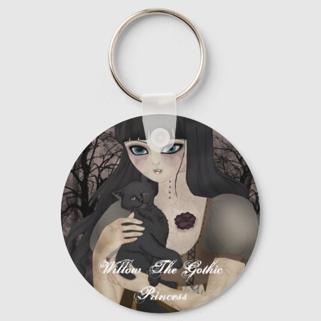 Nyckelkedja för mitt enögda svarta Kattdjur Nyckelring (Framsida)