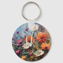 Nyckelkedja för modern blommigt för elegant nyckelring