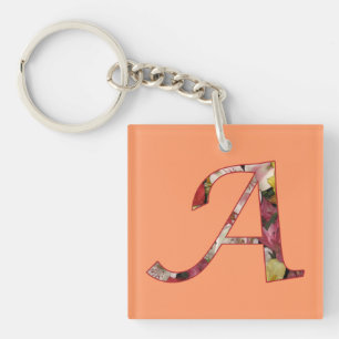 Nyckelkedja för Monogram A-Blommigtens utformning