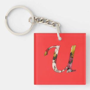 Nyckelkedja för Monogram U-Blommigt