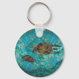 Nyckelkedja för Mosaic Sea Turtles Nyckelring