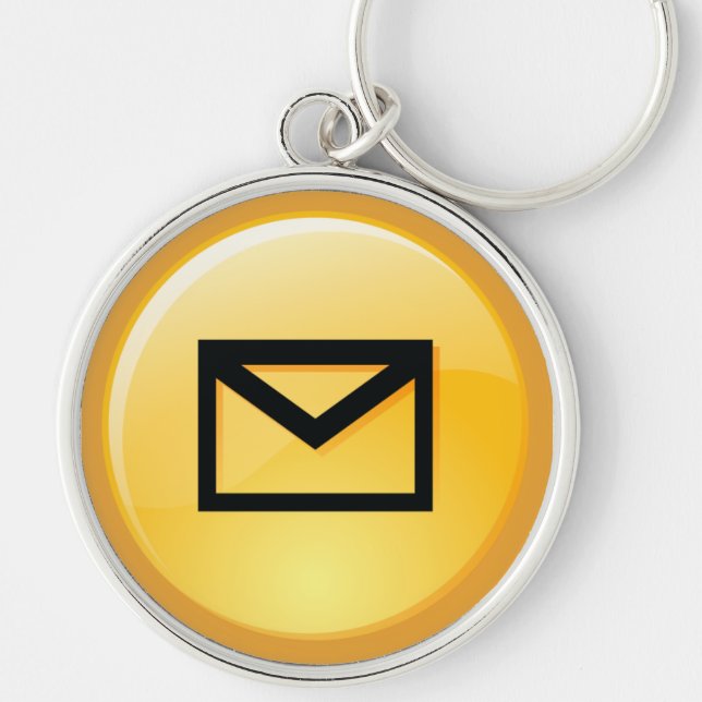 Nyckelkedja för Nyckel i postbox Rund Silverfärgad Nyckelring (Framsidan)