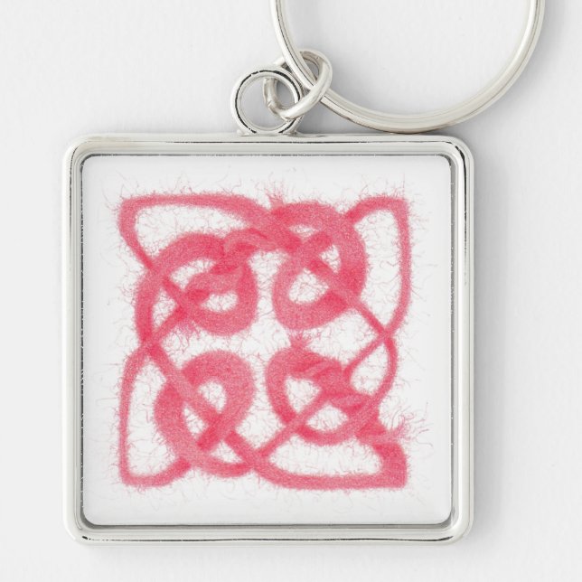 Nyckelkedja för nyckelrutan RO CELTIC KNOT Premium Fyrkantig Silverfärgad Nyckelring (Framsidan)