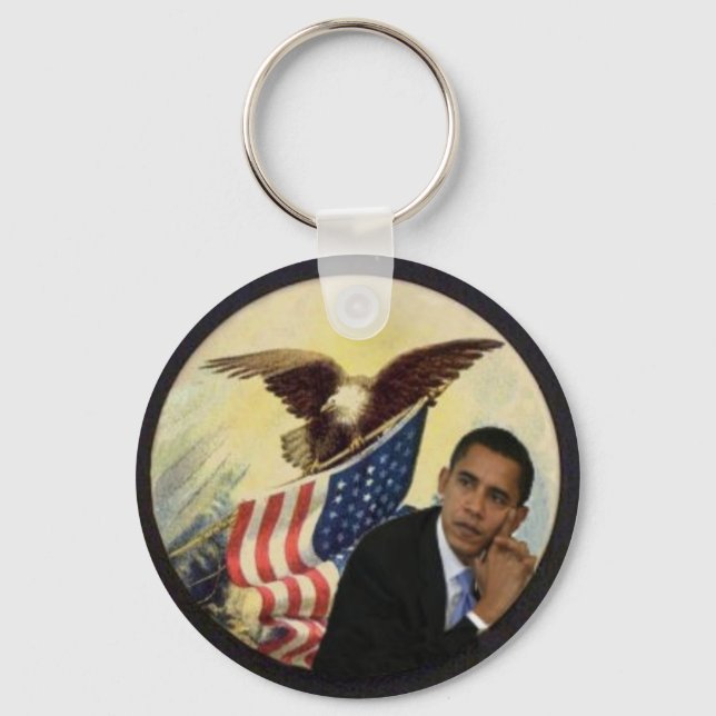 Nyckelkedja för Obama Eagle Flagga Nyckelring (Framsida)