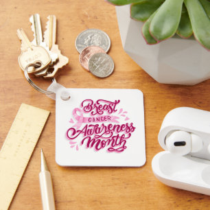 Nyckelkedja för ökad medvetenhet om bröstcancer nyckelring