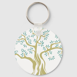 Nyckelkedja för olive Träd-sketch - botanisk Nyckelring