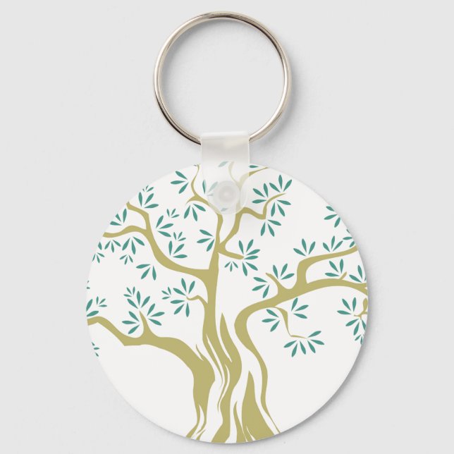 Nyckelkedja för olive Träd-sketch - botanisk Nyckelring (Framsida)