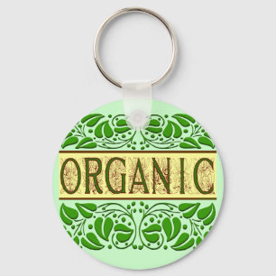 Nyckelkedja för Organic Grönt Slogan Nyckelring