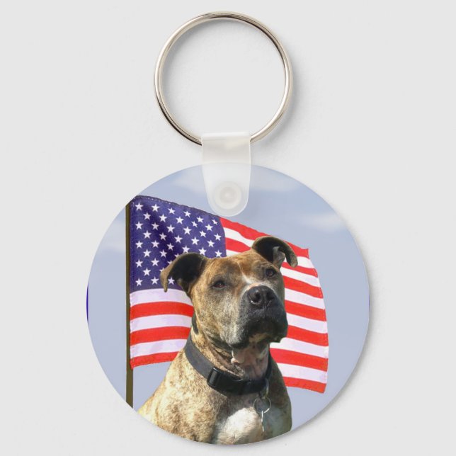 Nyckelkedja för Patriotic pitbull Nyckelring (Framsida)