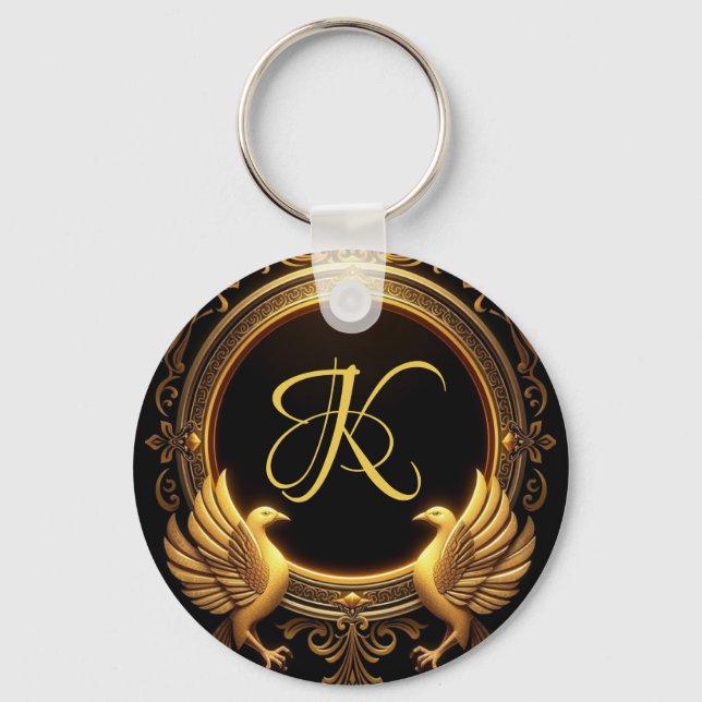 Nyckelkedja för Personlig av två fåglar Nyckelring (Framsida)