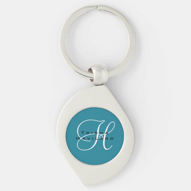 Nyckelkedja för personlig med Monogram (Framsidan)