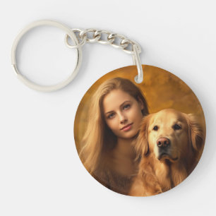 Nyckelkedja för personlig Pet Photo Hund älskare K