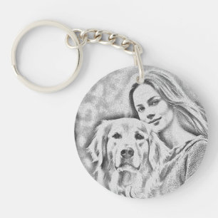 Nyckelkedja för personlig Pet Photo Hund älskare K