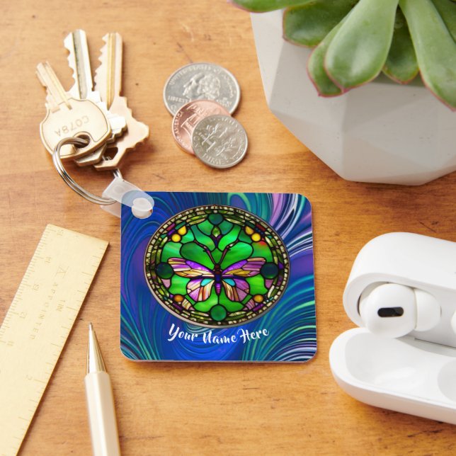 Nyckelkedja för Personligen Busy Butterfly Nyckelring (Skrivbord)