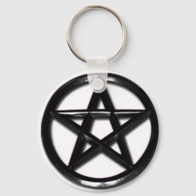 Nyckelkedja för Pewter Pentacle Pagan-pagan Nyckelring (Framsida)