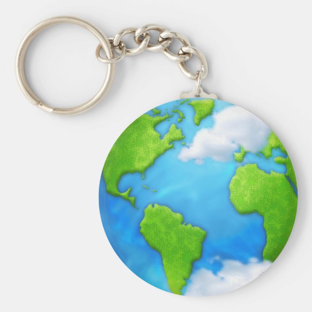Nyckelkedja för planeten jord och moln nyckelring (Framsidan)