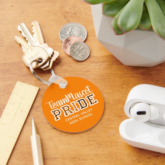 Nyckelkedja för Pridet i orange Mascot Namn Nyckelring (Skrivbord)