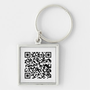 Nyckelkedja för QR-koddesign Fyrkantig Silverfärgad Nyckelring