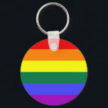 Nyckelkedja för Rainbow Pride Flagga Nyckelring<br><div class="desc">Sedan 1979 är det populära att ha sex färg i Flagga. Antalet rand minskades till ett jämnt antal för att förhindra att mitten färg gömdes när lamporna hängs lodrätt. Indigo rand ändrades till royal blue rand.</div>