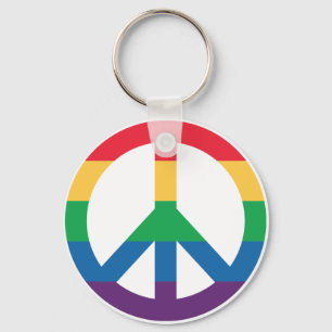 Nyckelkedja för Rainbow-Pride-Fredstecken Nyckelring