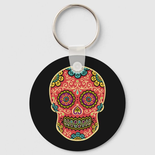 Nyckelkedja för Red Sugar Skull Nyckelring (Framsida)