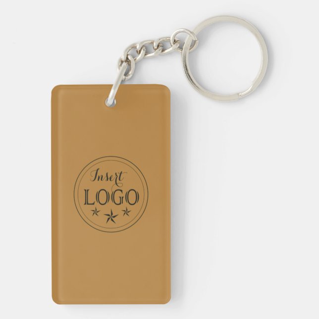Nyckelkedja för rektangulär anpassningsbar-Logotyp (Baksidan)