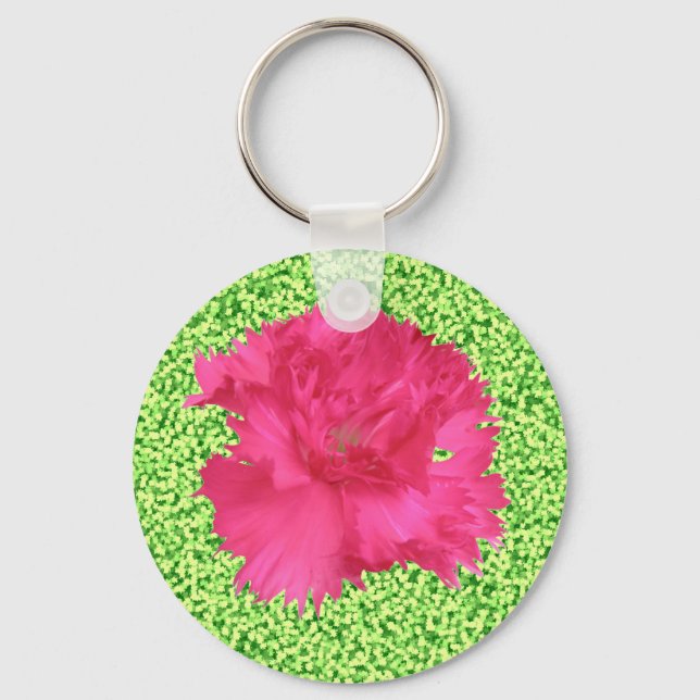 Nyckelkedja för rosa Carnation Nyckelring (Framsida)