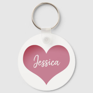 Nyckelkedja för rosa Heart Personlig Namn Nyckelring