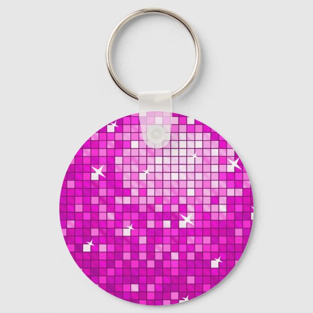Nyckelkedja för Rosa i Disco Tiles Nyckelring (Framsida)