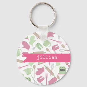 Nyckelkedja för rosa-kokning av den  Personligen Nyckelring