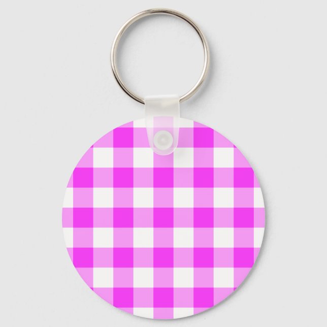 Nyckelkedja för rosa och vita fläckar nyckelring (Framsida)